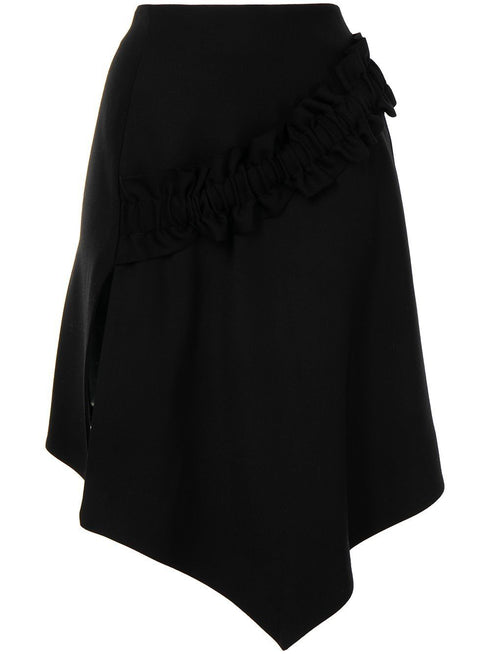gathered detail asymmetric skirt